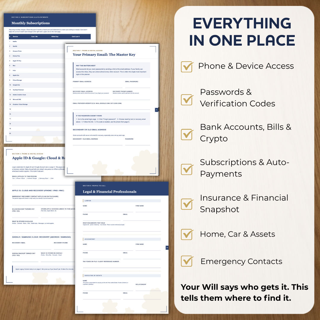 LAMORIAL™ End Of Life Planner & Journal (Canadian Edition)