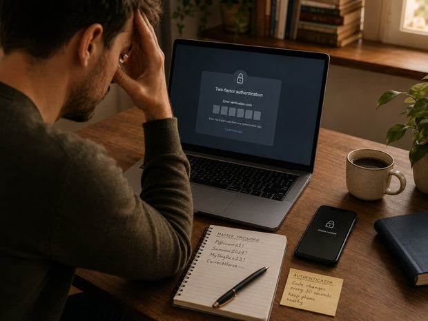 Password manager app behind two-factor authentication