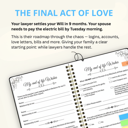 'End Of Life' Structured Planner & Journal